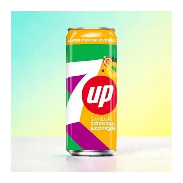 7Up Cocktail Exotique egzotikus koktél ízű szénsavas üdítőital 330 ml-es dobozban