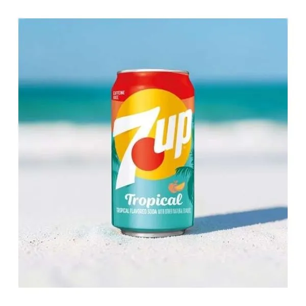 7Up Tropical trópusi gyümölcs ízű szénsavas üdítő 355 ml-es dobozban