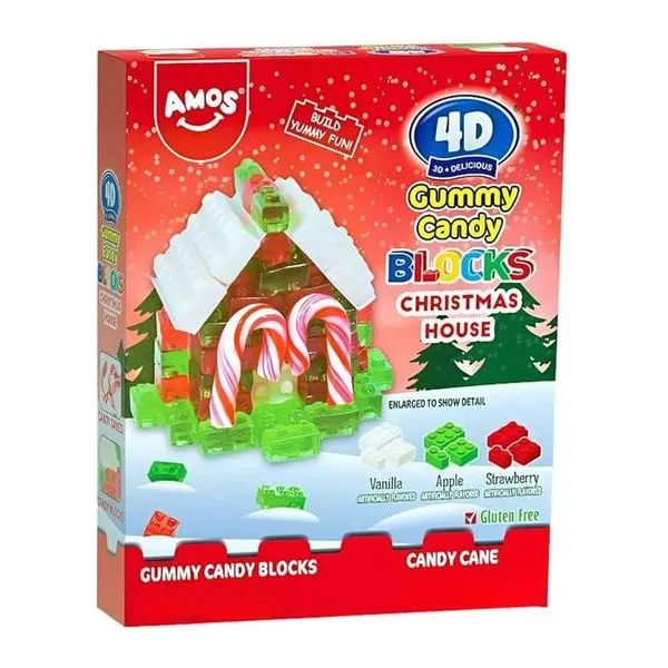 Amos 4D Gummy Blocks House Christmas építhető gumicukor karácsonyi házikó