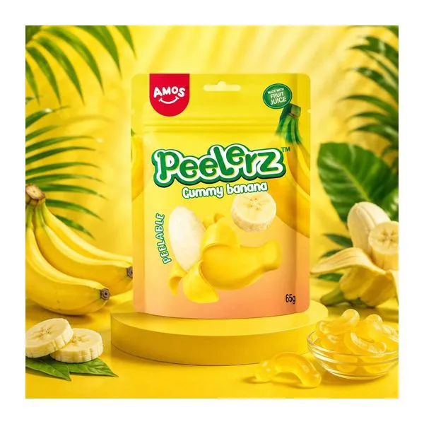 Amos Peelerz Banana banán ízű hámozható gumicukor 65 g