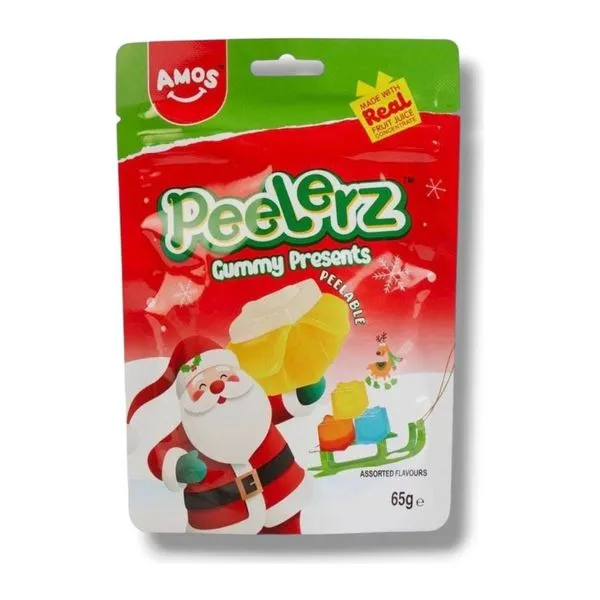Amos Peelerz Christmas Presents hámoztató karácsonyi gumicukor 65 g