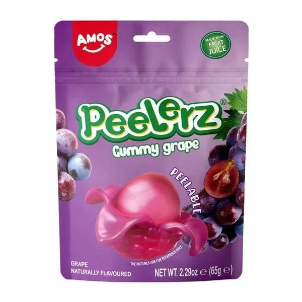 Amos Peelerz Grape szőlő ízű hámozható gumicukor 65 g