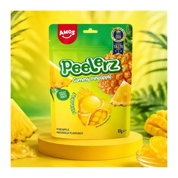 Amos Peelerz Pineapple ananász ízű hámozható gumicukor 65 g