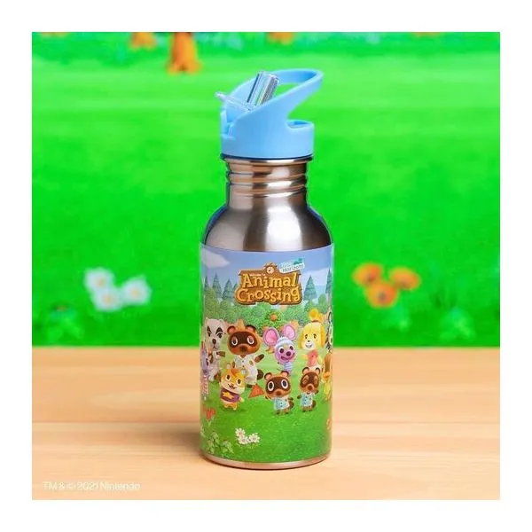 Animal Crossing mintás 500 ml-es fém vizes palack