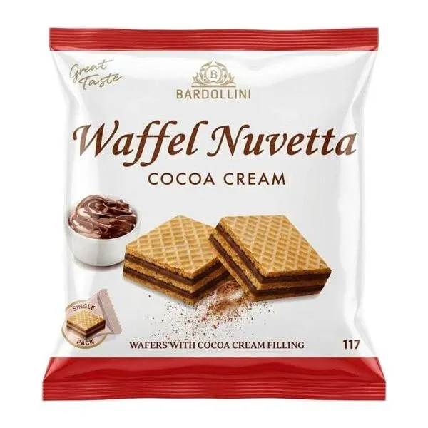 Bardollini Wafers With Cocoa kakaókrémmel töltött ostya 117 g-os csomagban