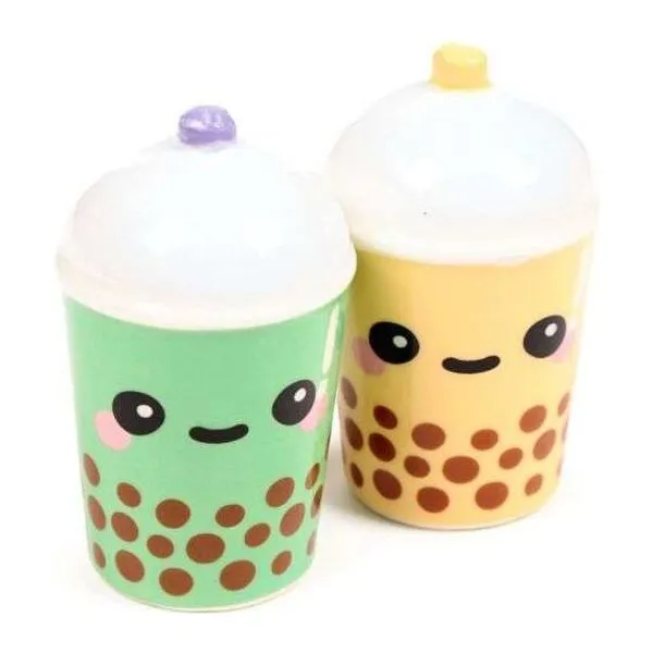 Boba és Matcha bubble tea motívumú kerámia só- és borsszóró szett