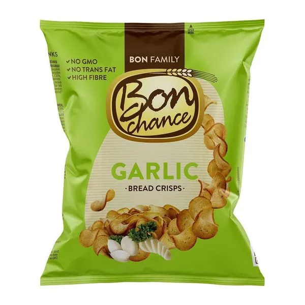 Bon Chance BreadCrisps Garlic fokhagymás kenyérchips 60 g-os zacskóban