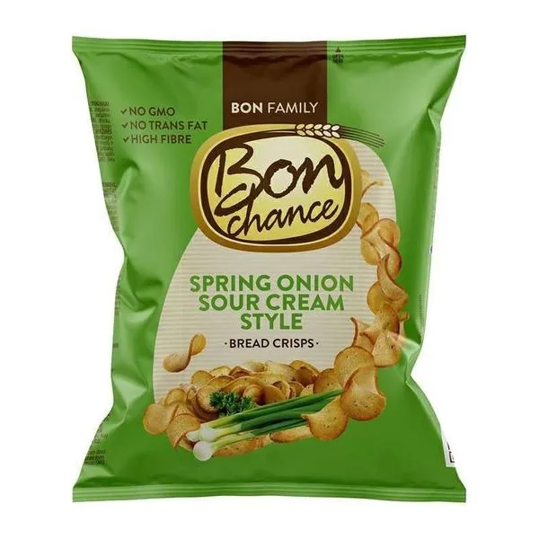 Bon Chance BreadCrisps Spring Onion and Sour Cream újhagymás-tejfölös kenyérchips 60 g
