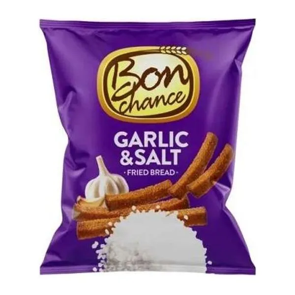 Bon Chance Fried Bread Garlic & Salt sós-fokhagymás kenyérchips 150 g