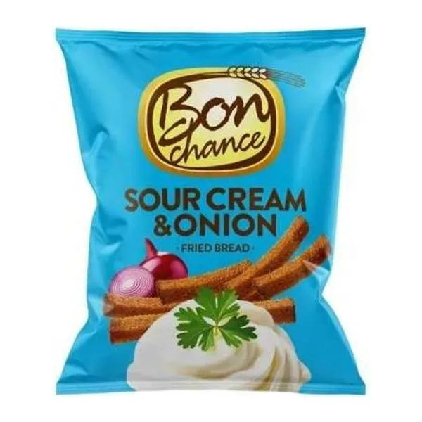 Bon Chance Fried Bread Sour Cream and Onion hagymás-tejfölös kenyérchips 150 g