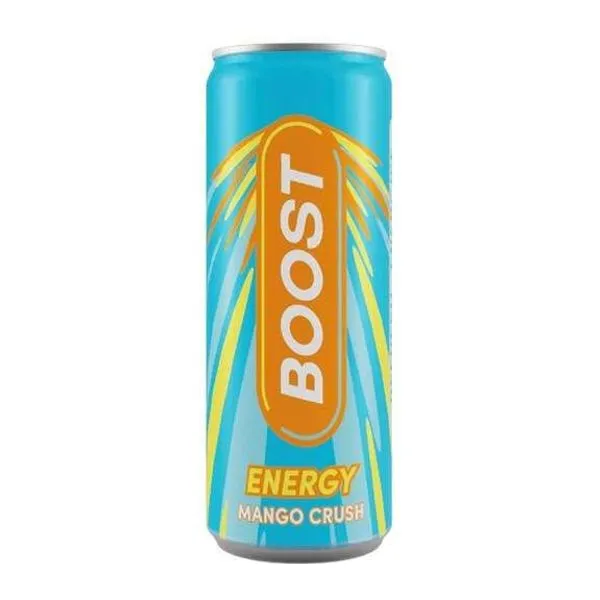 Boost Mango Crush Energy mangó ízű energiaital 250 ml-es dobozban