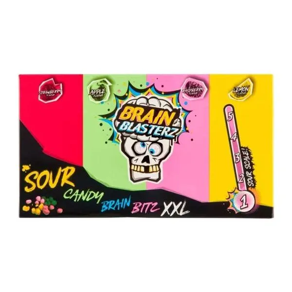 Brain Blasterz Brain Bitz XXL savanyú cukor 144 g-os csomagban