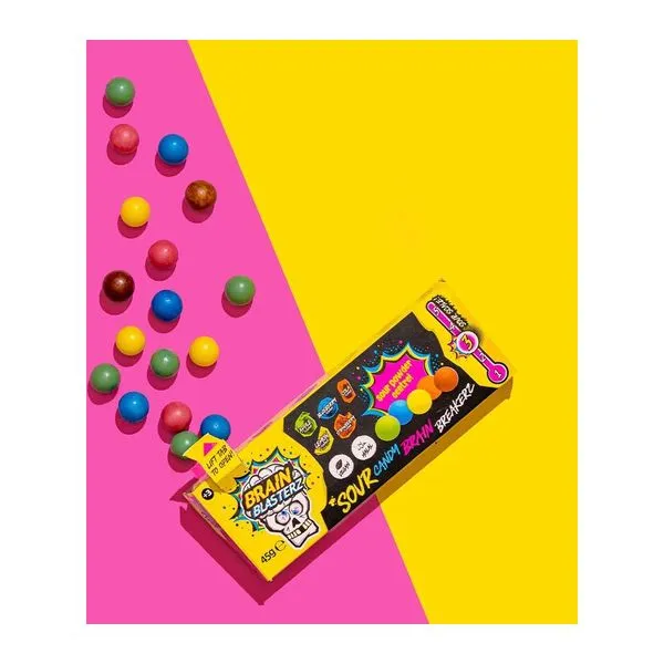 Brain Blasterz Brain Breakerz gyümölcsös savanyú cukorkák 45 g-os kiszerelésben