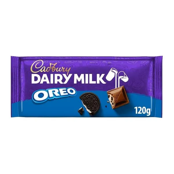 Cadbury Dairy Milk Oreo kekszel töltött tejcsokoládé 120g