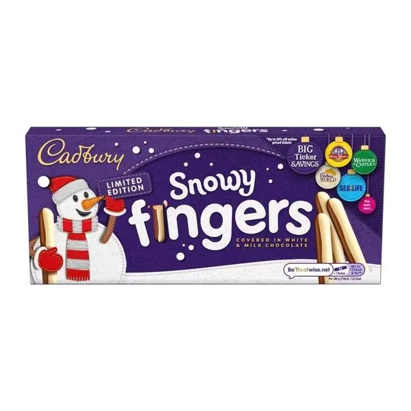 Cadbury Fingers Biscuits limitált kiadású fehér és tejcsokival bevont kekszrudak 115g