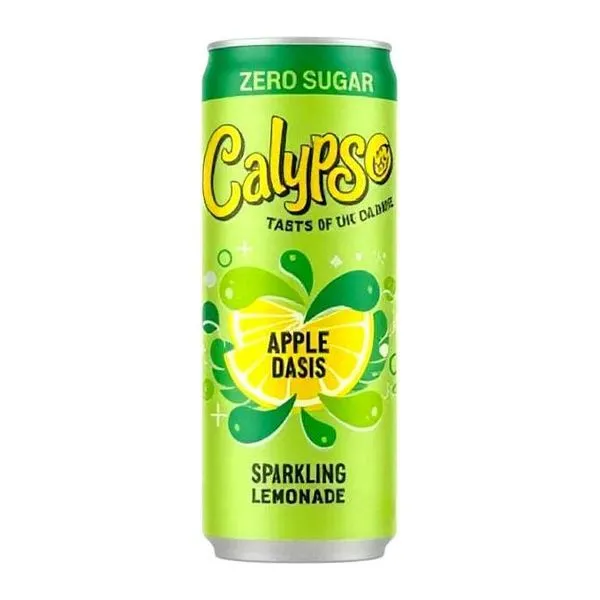 Calypso Apple Oasis Zero Sugar alma ízű cukormentes limonádé 330 ml-es dobozban
