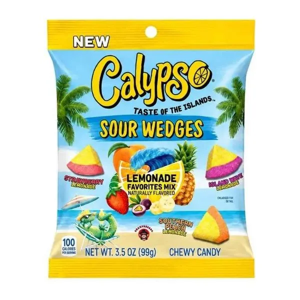 Calypso Lemonade Mix Sour Wedges savanyú gumicukor gerezdek 99 g-os zacskóban