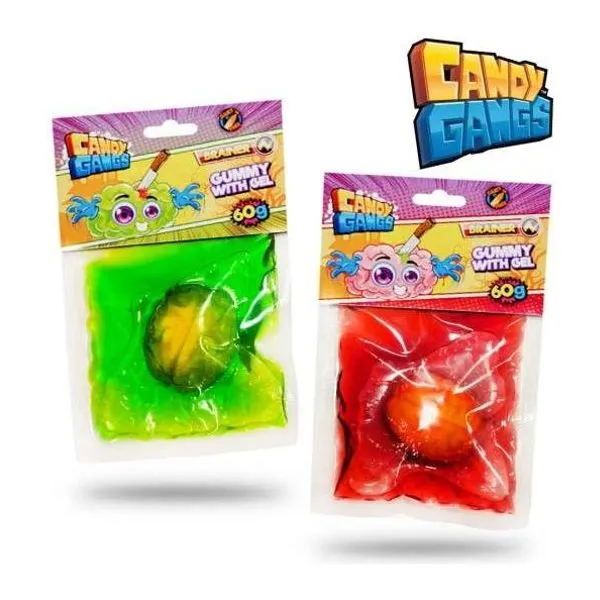 Candy Gangs Brainer Stripes agy formájú gumicukor folyékony cukorzselében 60 g