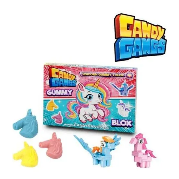 Candy Gangs Unicorn Gummy + Blox unikornis gumicukor építőkockával 60 g