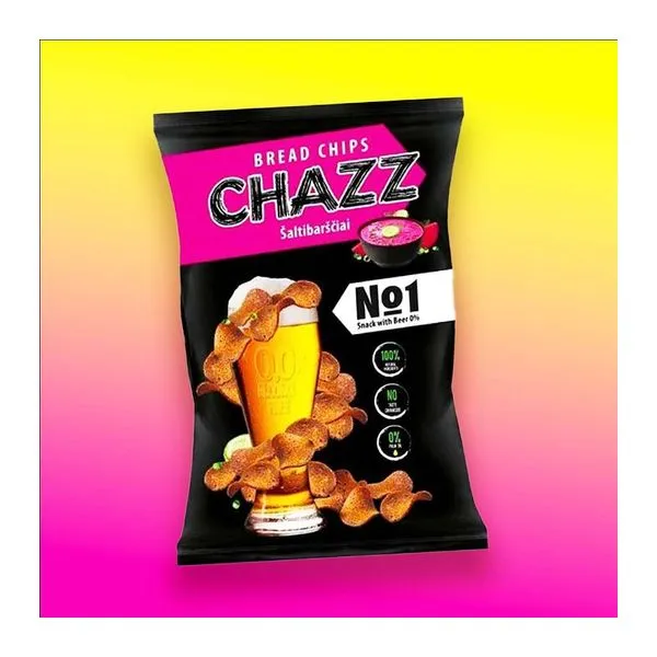 Chazz Bread Chips céklaleves ízű kenyérchips 100 g-os zacskóban