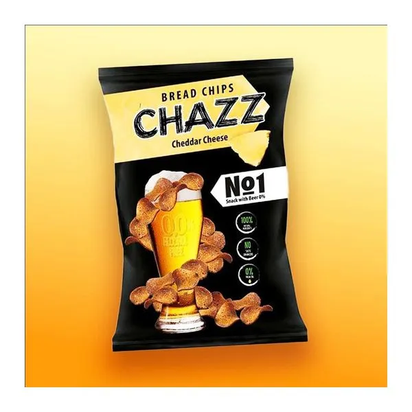 Chazz Bread Chips cheddar sajt ízű kenyérchips 100 g-os zacskóban