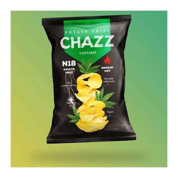 Chazz Cannabis és Jalapeño ízű kettle burgonyachips 90 g-os zacskója