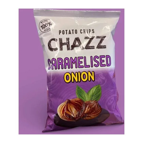 Chazz Caramelised Onion karamellizált hagyma ízű burgonyachips 130 g-os zacskóban