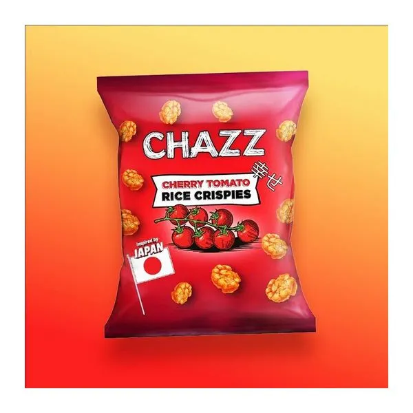 Chazz Cherry Tomato Rice Crispies cseresznyeparadicsom ízű rizschips 100 g-os zacskóban