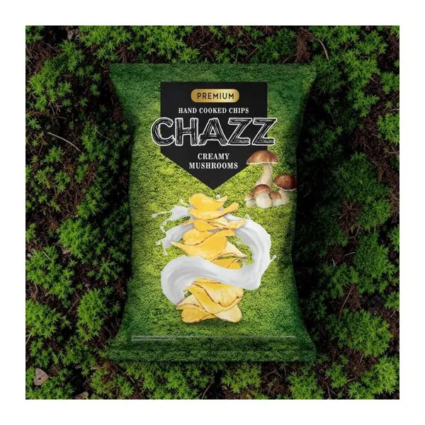 Chazz Chips Creamy Mushrooms krémes gomba ízű burgonyachips 90 g