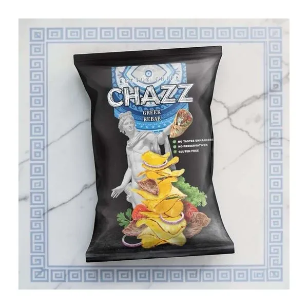 Chazz Greek Kebab görög kebab ízű burgonyachips 90 g-os zacskóban