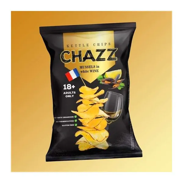 Chazz Mussels and White Wine kagyló és fehér bor ízű burgonyachips 90 g-os zacskóban