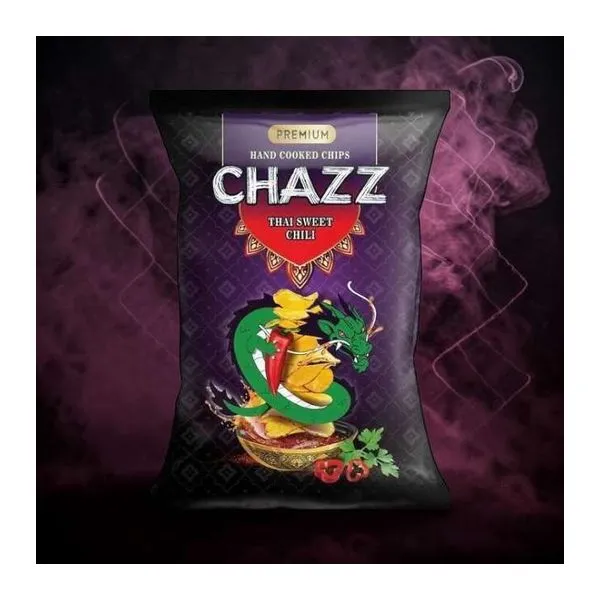 Chazz Thai Sweet Chili csípős burgonyachips 90 g-os zacskóban