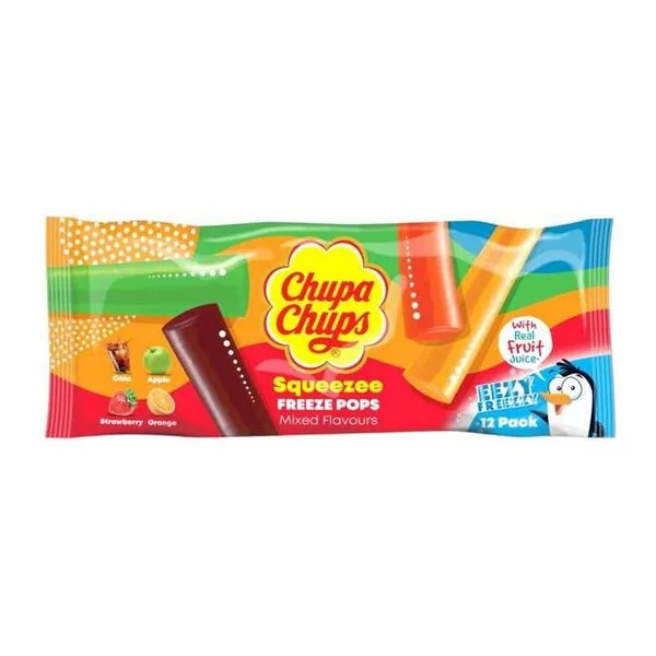 Chupa Chups Squeeze Pack Freeze Pop 12 darabos fagyasztható jégkrémcsomag
