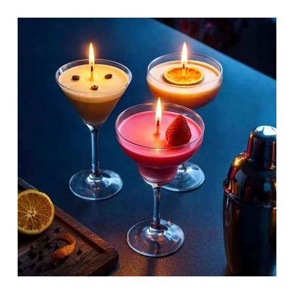 Cocktail Candle Set három koktélos pohár alakú illatgyertya
