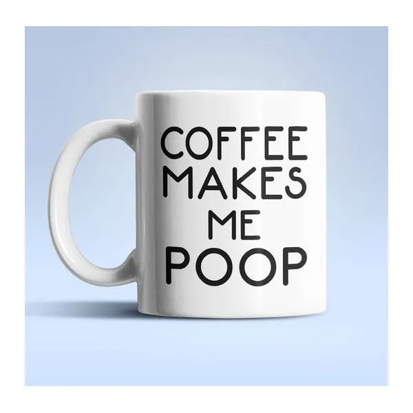Coffee Poop feliratú fehér kerámia bögre