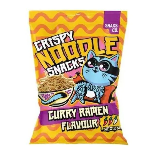 Crispy Noodle Ramen Snack currys ízű ropogós tészta snack 60 g-os zacskóban
