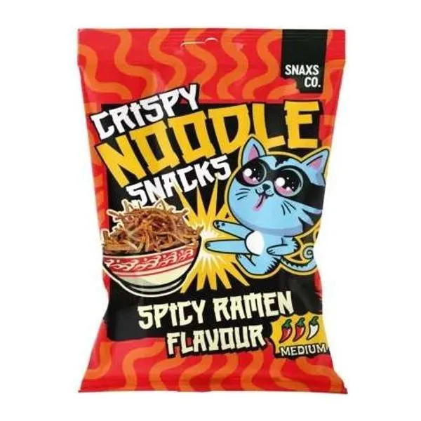 Crispy Noodle Ramen Snack Spicy csípős ropogós tészta snack 60 g-os zacskóban