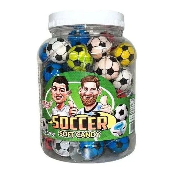 Deer Dada Soccer Soft Gummy focilabda formájú gumicukor 60 darabos displayben