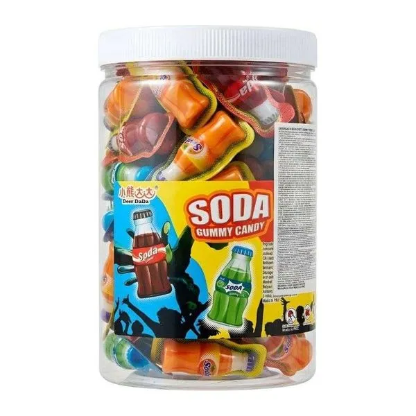 Deer Dada Soda Soft Gummy üdítő formájú gumicukor 60 darabos displayben