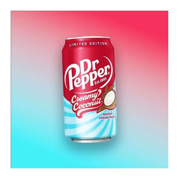 Dr Pepper Creamy Coconut krémes kókuszos üdítőital 355 ml-es dobozban