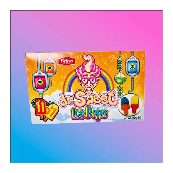 Dr Sweet Ice Pops fagyi formájú színes gumicukor 90 g-os zacskóban