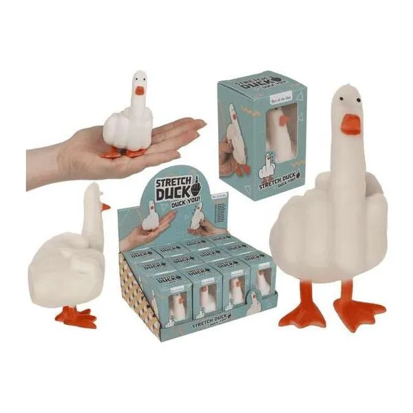 Duck you! nyújtható kacsa, amely a középső ujját mutatja