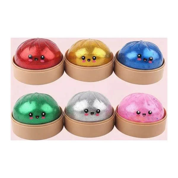 Dumpling Squishy Bun Dumpling Metallic Edition fémes gőzgombóc stresszlabda
