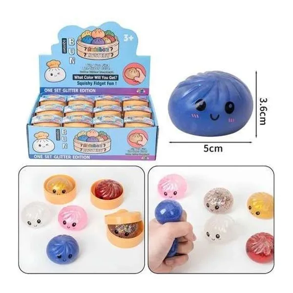 Dumpling Squishy Glitter Edition glitteres gőzgombóc stresszlabda