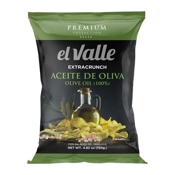 El Valle Xtra Crunch olívaolaj és himalájai só ízű burgonyachips 150 g-os zacskóban