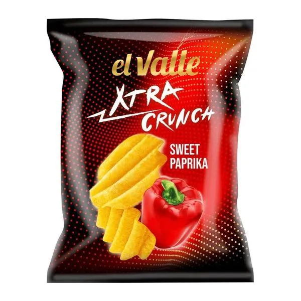 El Valle Xtra Crunch Sweet Paprika ízű burgonyachips 150 g-os zacskóban