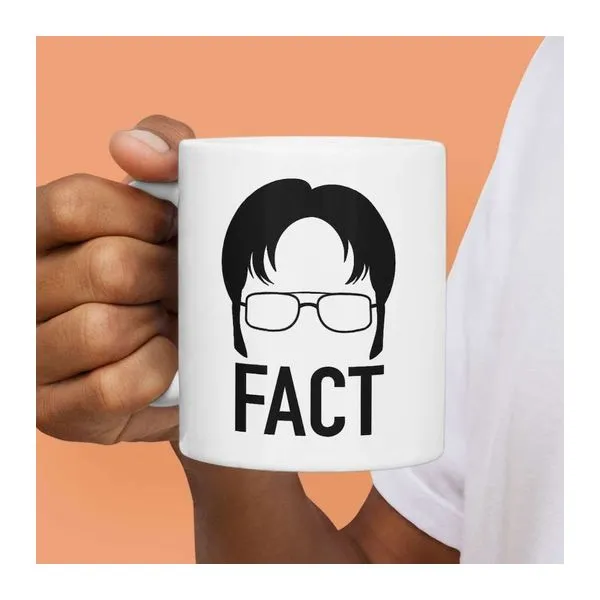 Fact Dwight feliratú fehér kerámia bögre sorozatrajongóknak