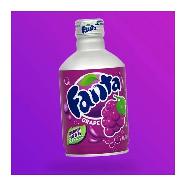 Japán Fanta Grape szőlő ízű üdítőital 300 ml-es fém palackban