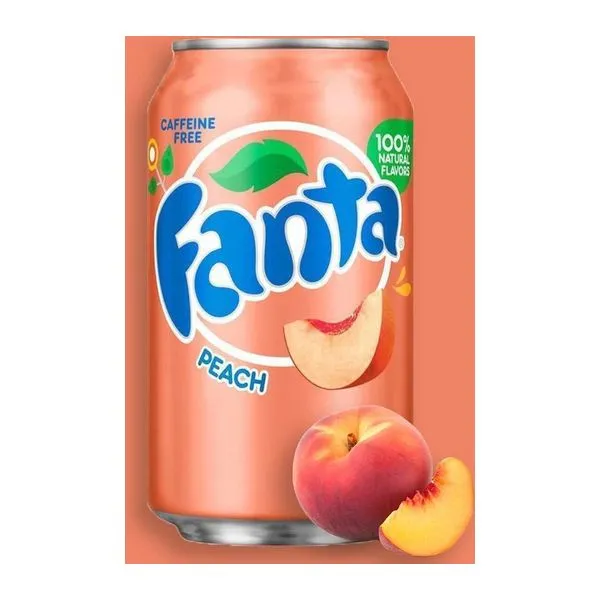 Fanta Peach barack ízű szénsavas üdítő 355 ml-es dobozban