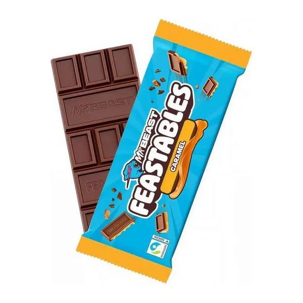 MrBeast Feastables Caramel karamellkrémes tejcsokoládé 60 g-os csomagban